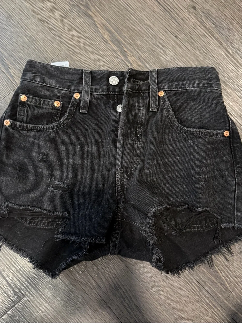 Levi's Black 501 High-Rise Denim Shorts